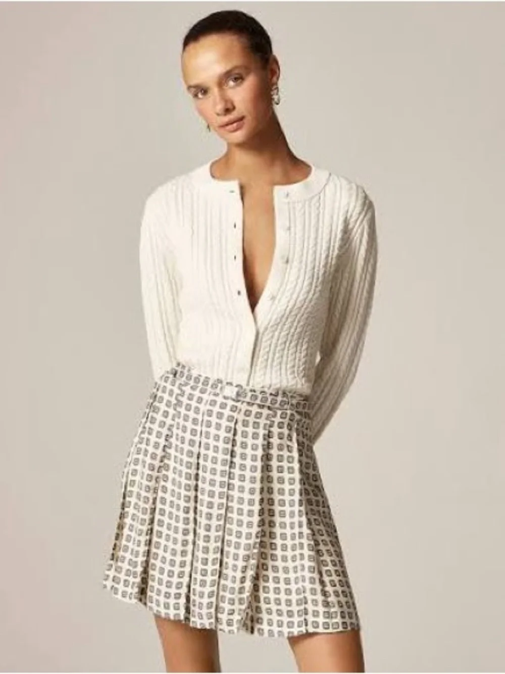 J.Crew Pleated prep skirt in foulard print